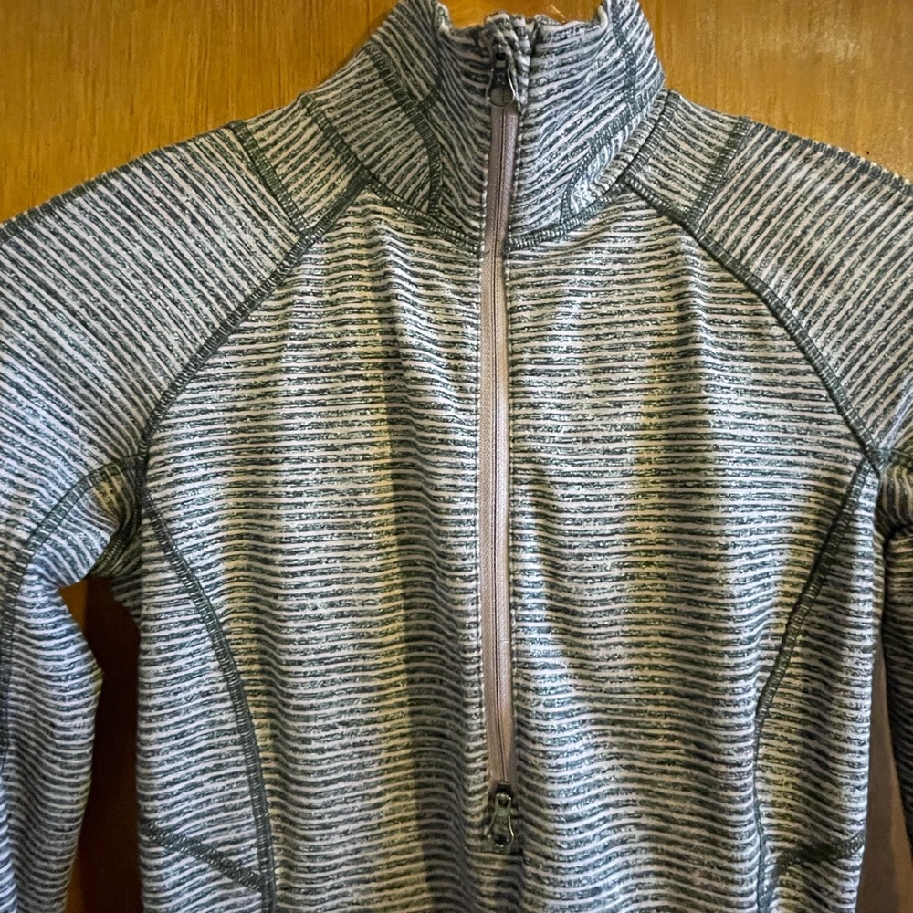 Lululemon Athletica Orange and Gray Fitted Long Sleeve Hoodie - Picture 6 of 8